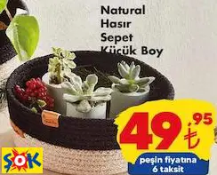 NATURAL HASIR SEPET KÜÇÜK BOY